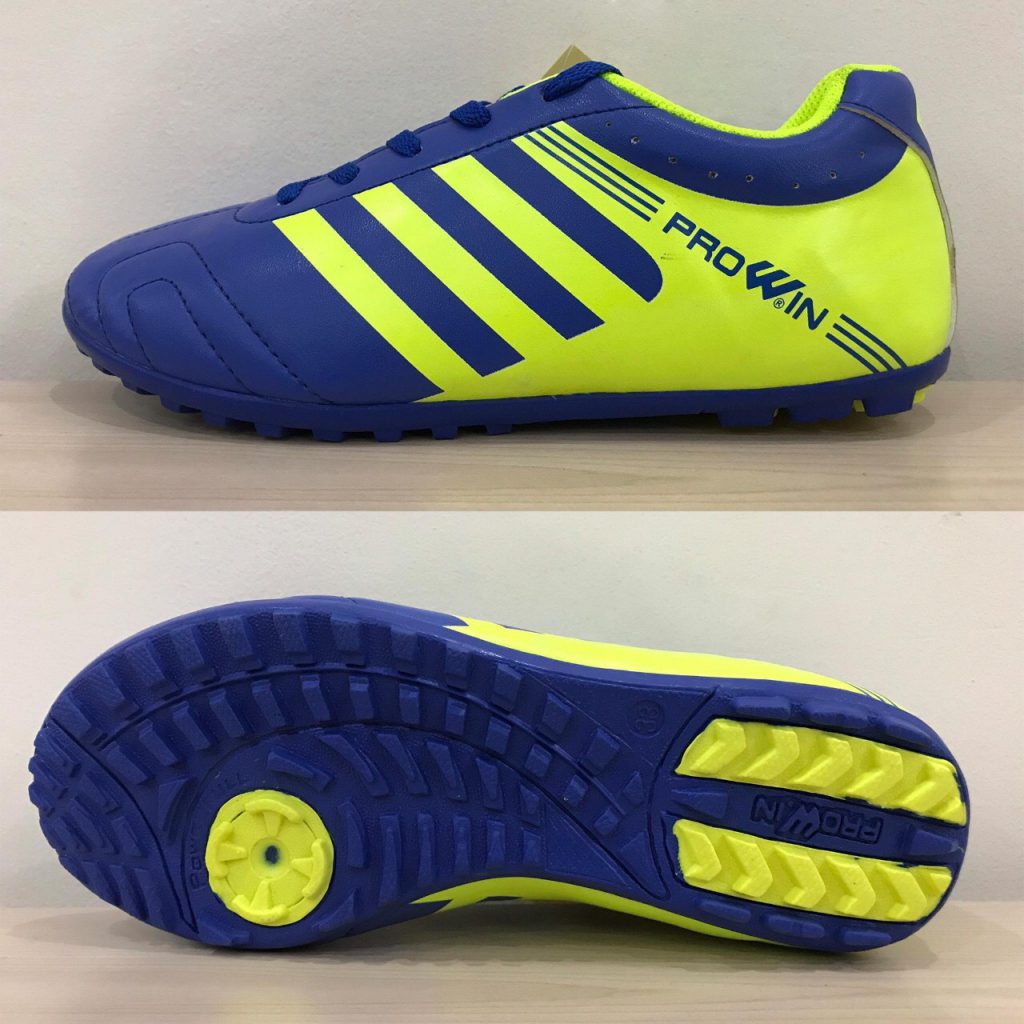 Giày bóng đá Prowin 3 sọc màu xanh phối vàng mới nhất 2020