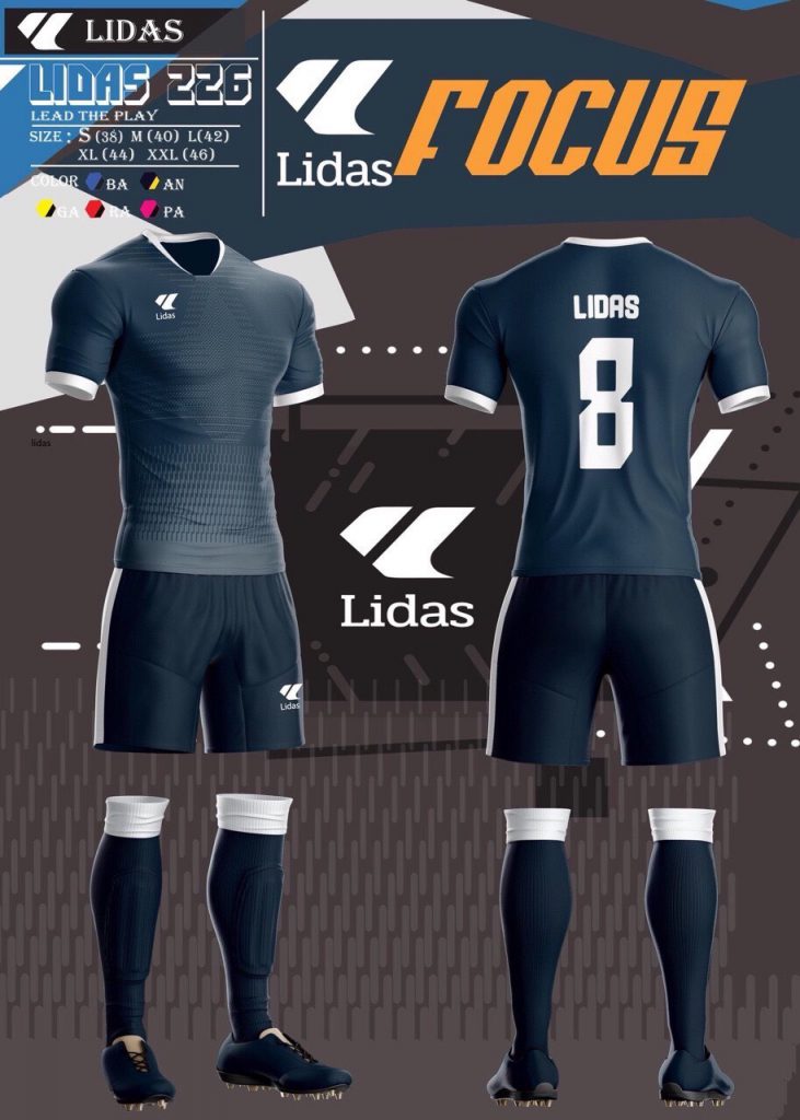 Áo bóng đá không logo Lidas wavy màu đen năm 2020