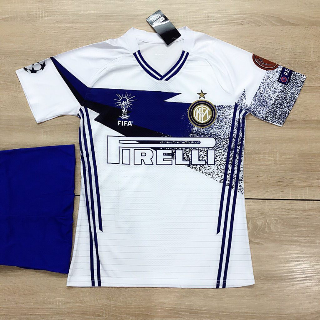 Áo bóng đá CLB Intermilan màu trắng phối xanh dương mới nhất 2020
