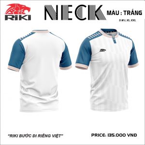 Áo bóng đá không logo Riki Neck màu trắng mới nhất 2020