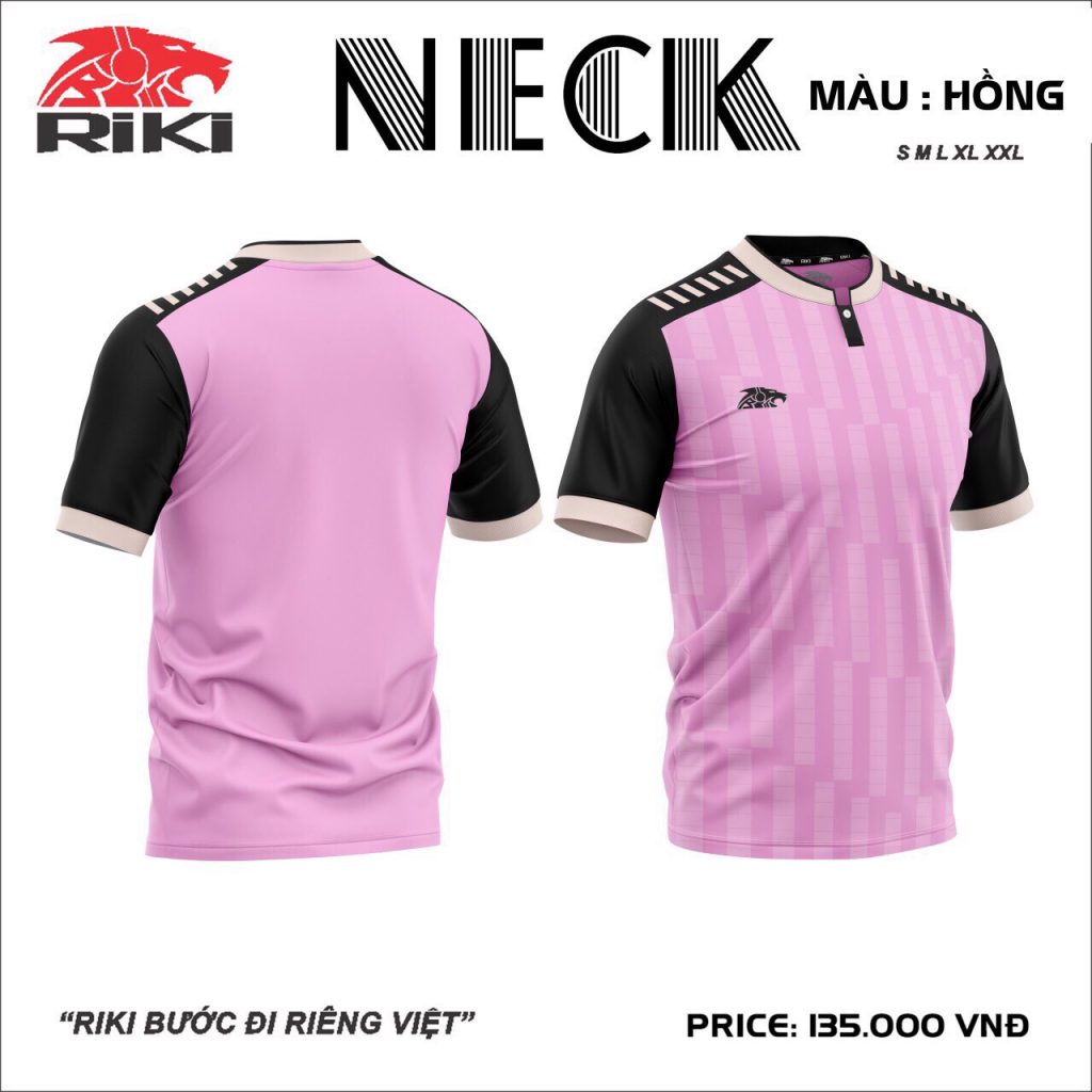 Áo bóng đá không logo Riki Neck màu hồng mới nhất 2020