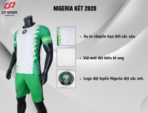 Áo bóng đá đội tuyển Nigeria màu xanh lá mùa giải 2020-2021