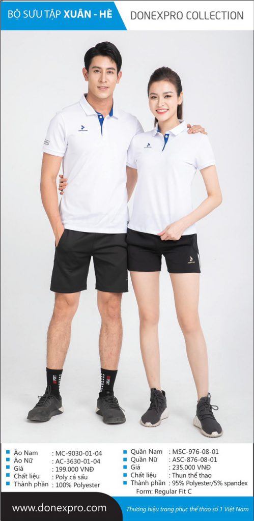 Áo cầu lông Donexpro chính hãng màu trắng xuân hè 2020