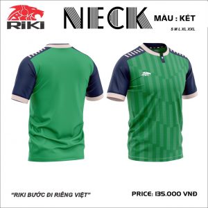 Áo bóng đá không logo Riki Neck màu xanh lá mới nhất 2020