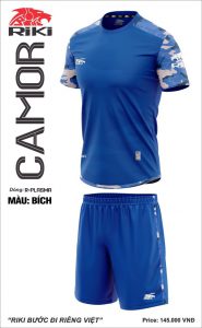 Áo bóng đá không logo Riki Camor màu xanh dương mới nhất năm 2020