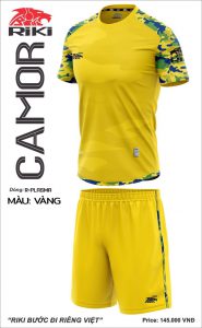 Áo bóng đá không logo Riki Camor màu vàng mới nhất năm 2020