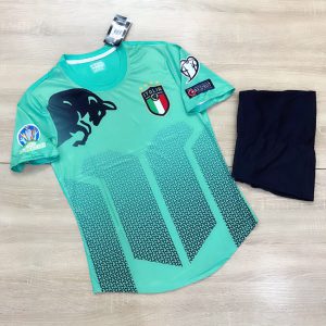 Áo Bóng Đá Đội Tuyển Italia Vải Thun Cao Cấp Màu Ngọc Mùa 2020-2021