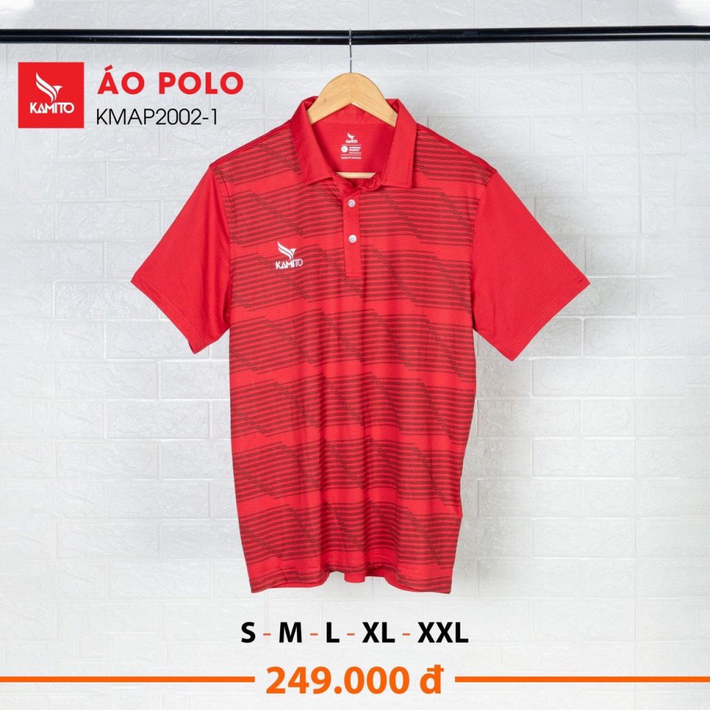 Áo Polo Kamito KMAP2002-1 chính hãng màu đỏ tươi
