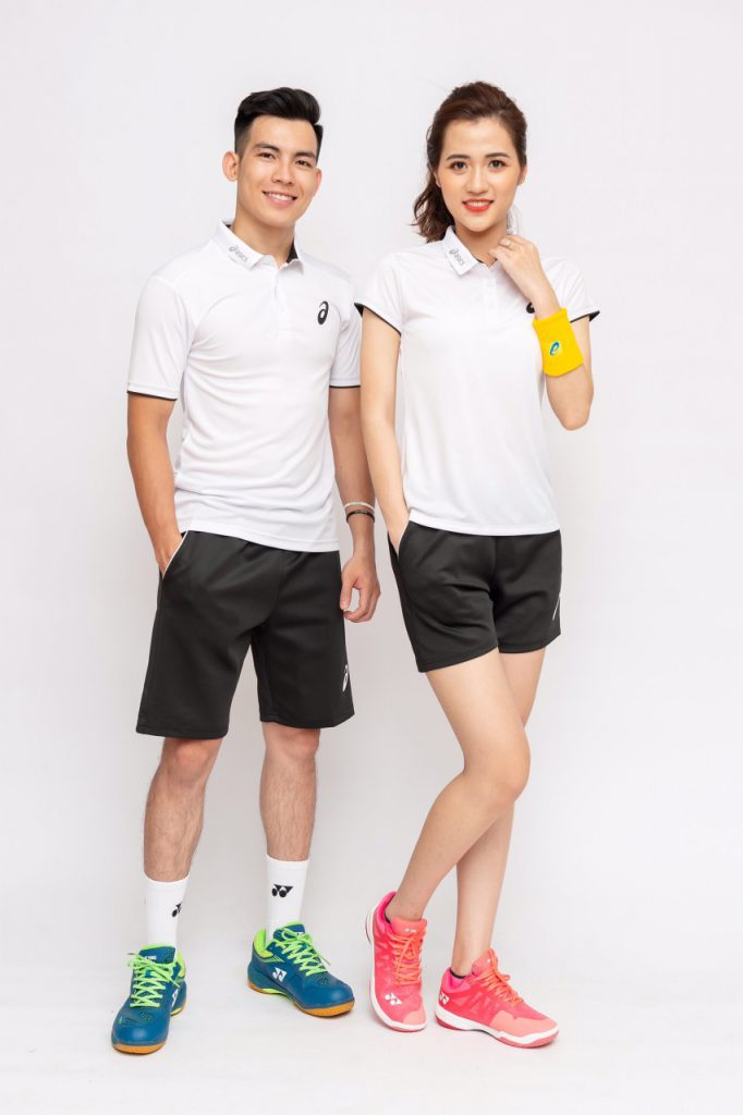 Áo cầu lông, tenis Asics A1 màu trắng mới nhất năm 2020