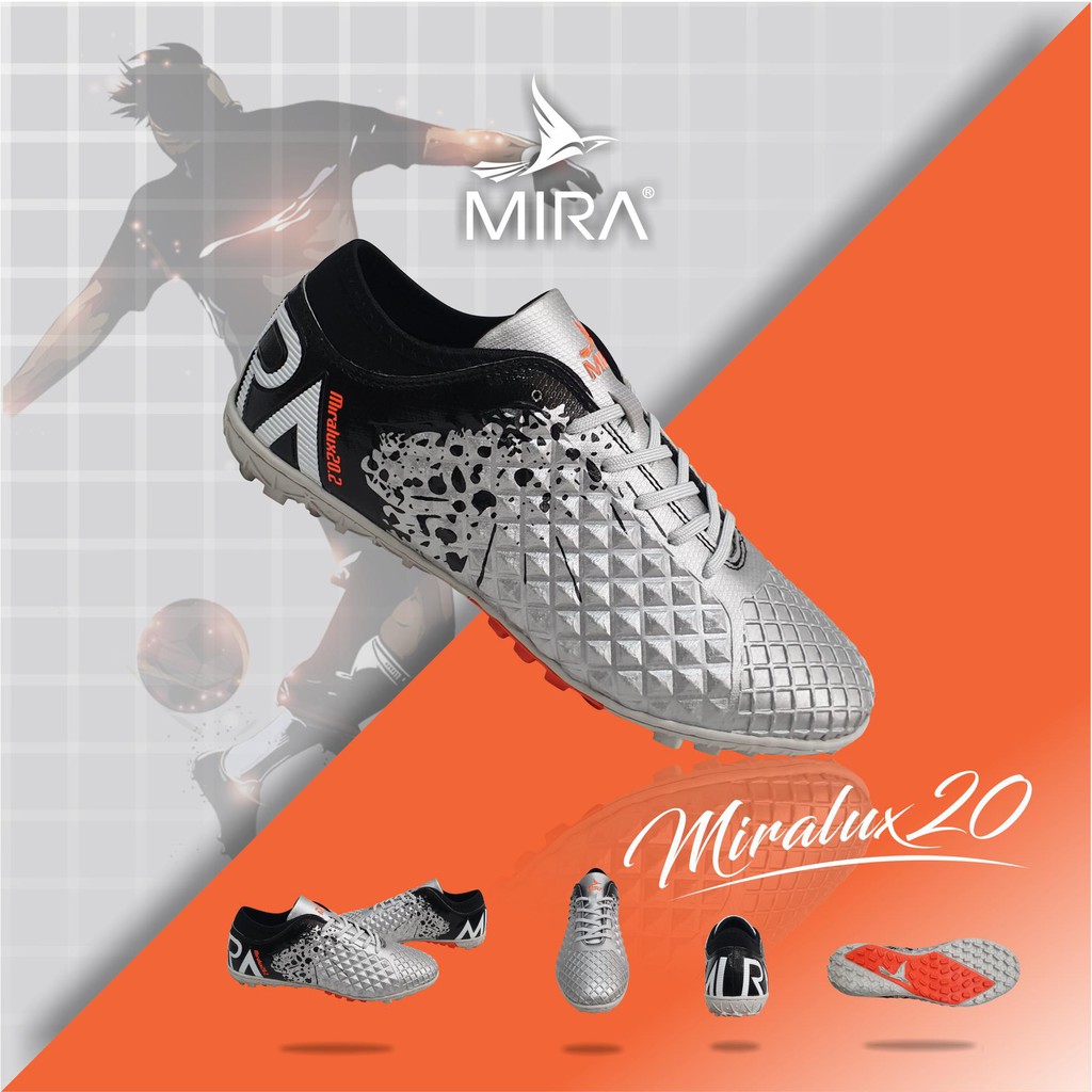 Giày bóng  đá  Mira Lux 2.0 màu Bạc phối Đen