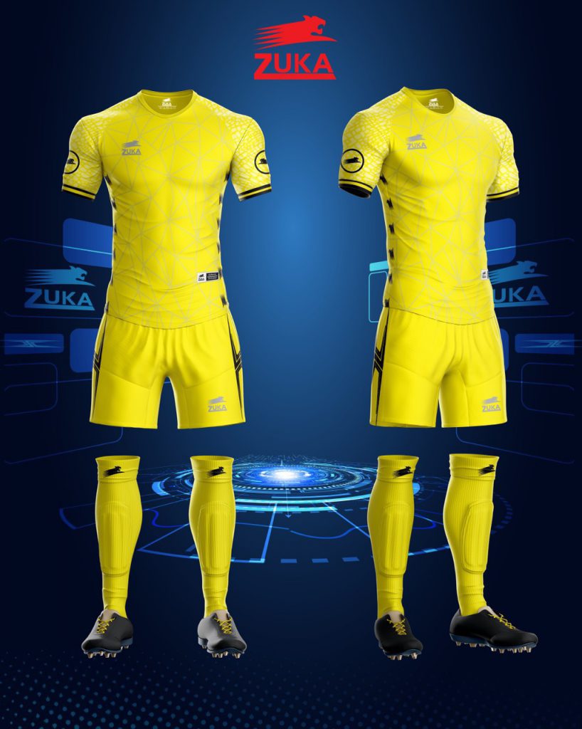 Áo bóng đá zuka thun thái cao cấp màu vàng