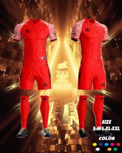 Áo bóng đá zuka thun thái cao cấp màu đỏ