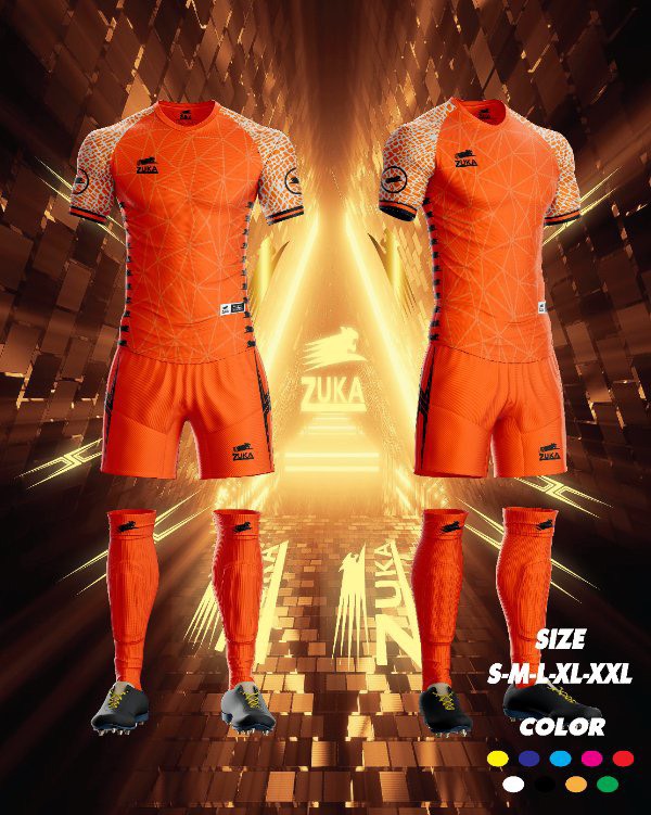 Áo bóng đá zuka thun thái cao cấp màu cam