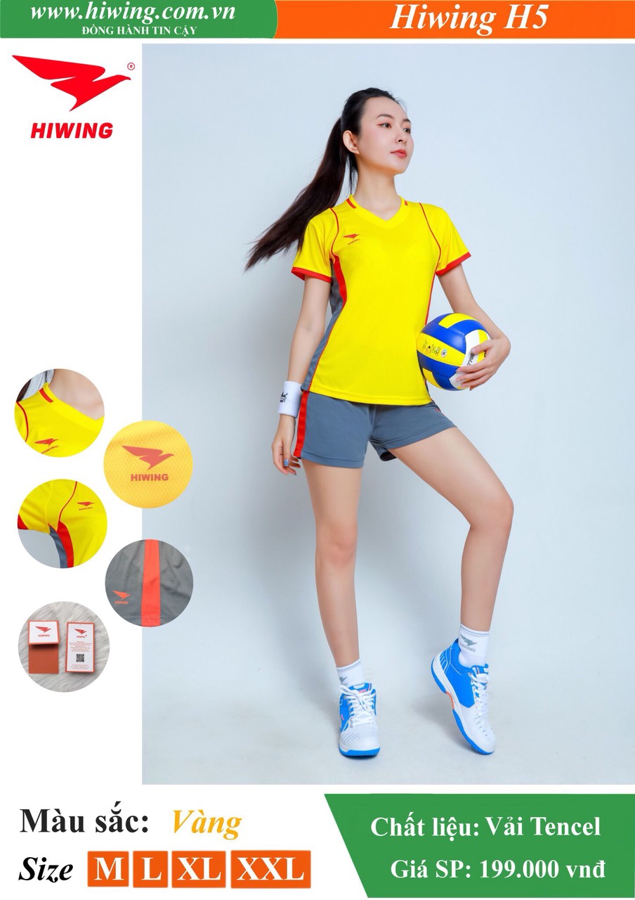 Áo bóng chuyền Nữ Hiwing FIVE - H5 màu Vàng