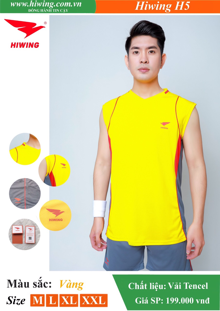 Áo bóng chuyền Nam Hiwing FIVE - H5 màu Vàng