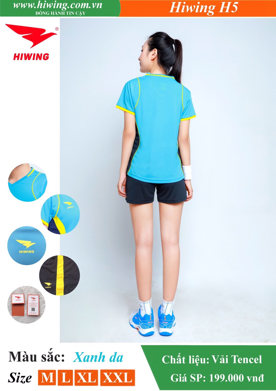 Áo bóng chuyền Nữ Hiwing FIVE - H5 màu Xanh Da