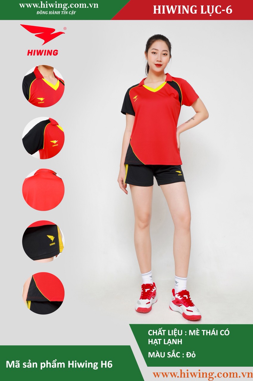 Áo bóng chuyền Nữ Hiwing H6 màu Đỏ