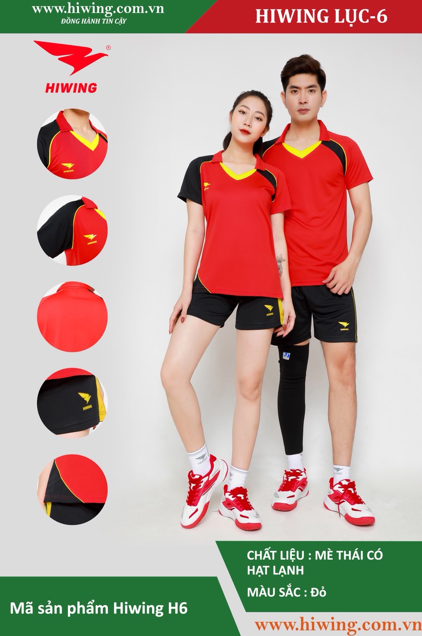 Áo bóng chuyền Nữ Hiwing H6 màu Đỏ