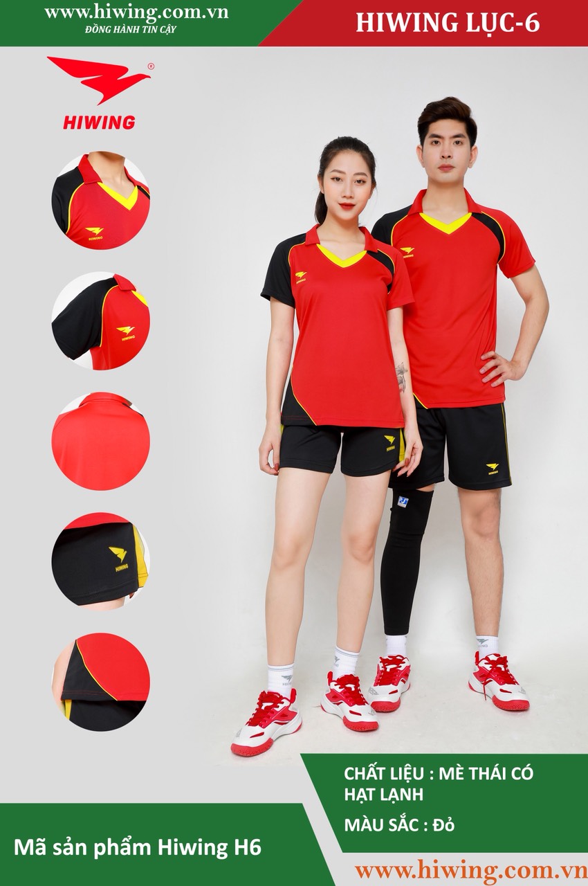 Áo bóng chuyền Nam Hiwing H6 màu Đỏ
