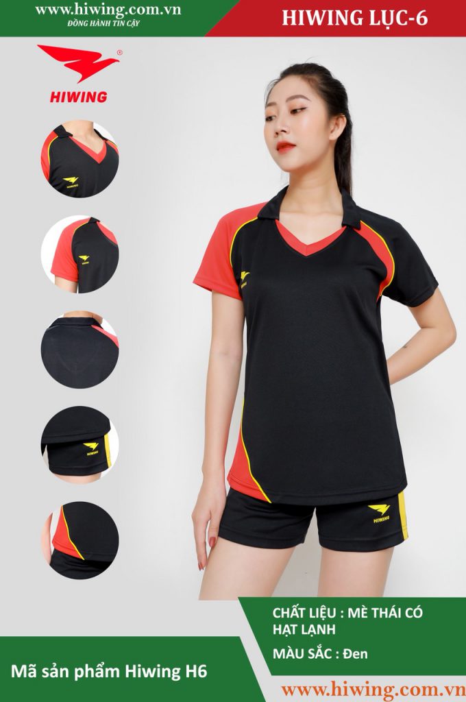 Áo bóng chuyền nữ chính hãng HIWING mã H6 màu đen
