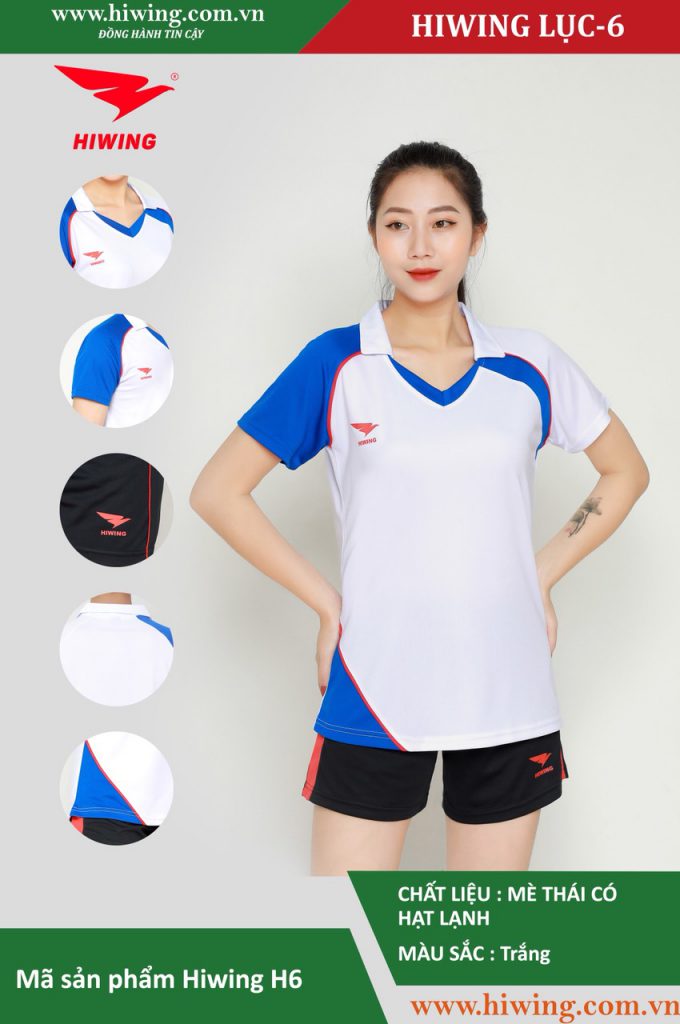 Áo bóng chuyền nữ chính hãng HIWING mã H6 màu Trắng
