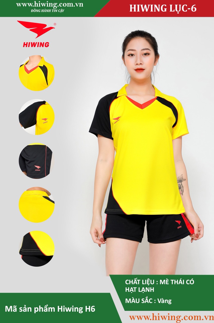 Áo bóng chuyền Nữ Hiwing H6 màu Vàng