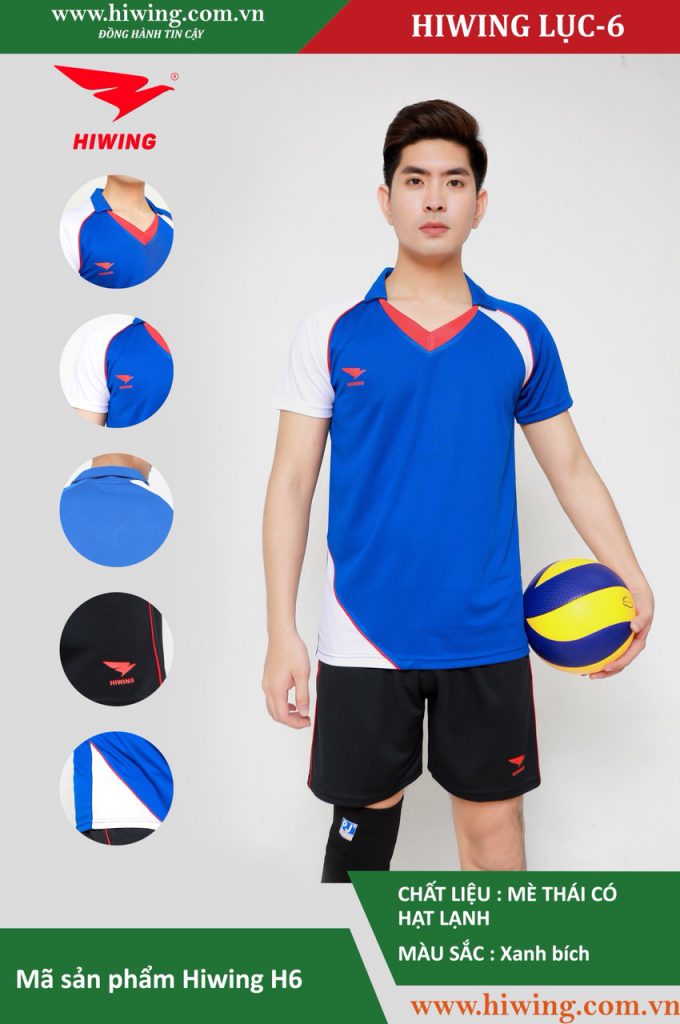 Áo bóng chuyền chính hãng nam HIWING lục – H6 màu xanh bích