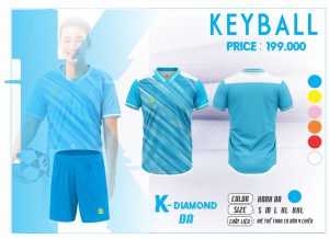 Áo bóng đá không logo hiwing keyball 01 màu xanh