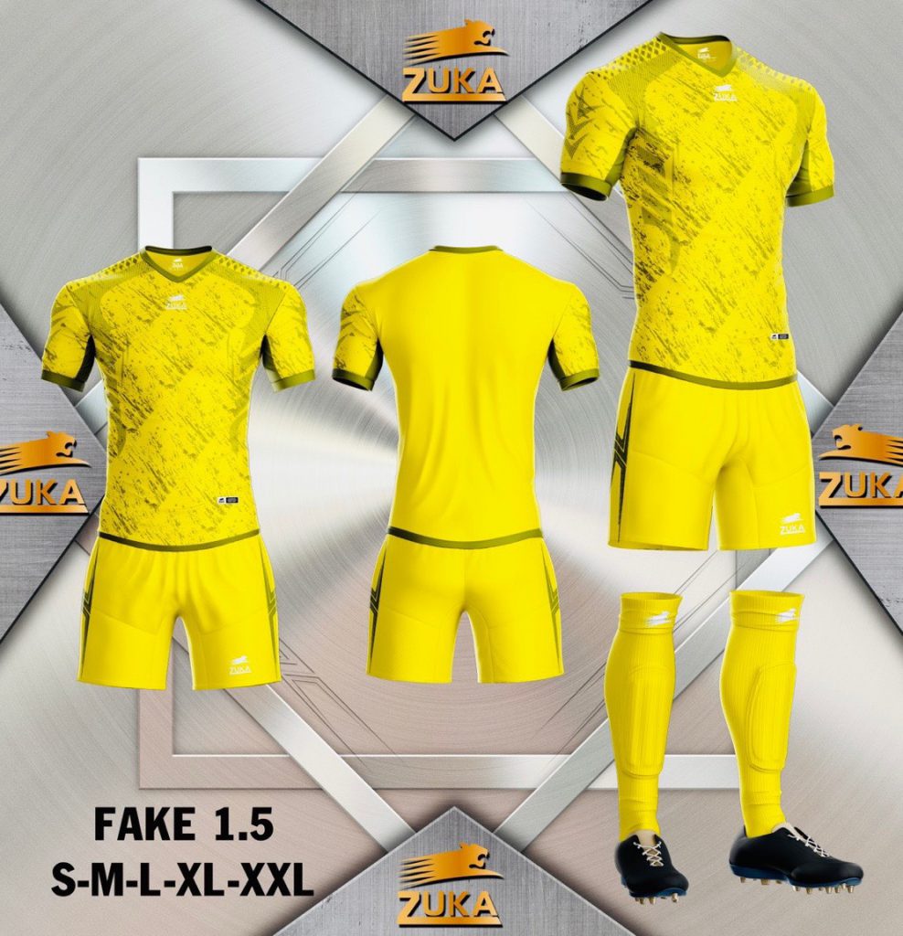 Áo bóng đá không logo 2022-02 màu vàng