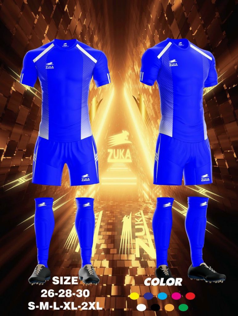 Áo đá bóng không logo Zuka dragon 2022-03 màu xanh đậm