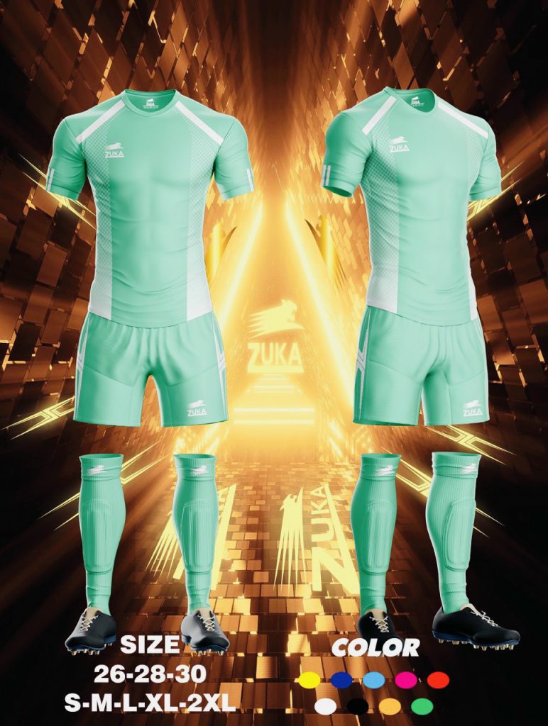 Áo đá bóng không logo Zuka dragon 2022-03 màu xanh ngọc