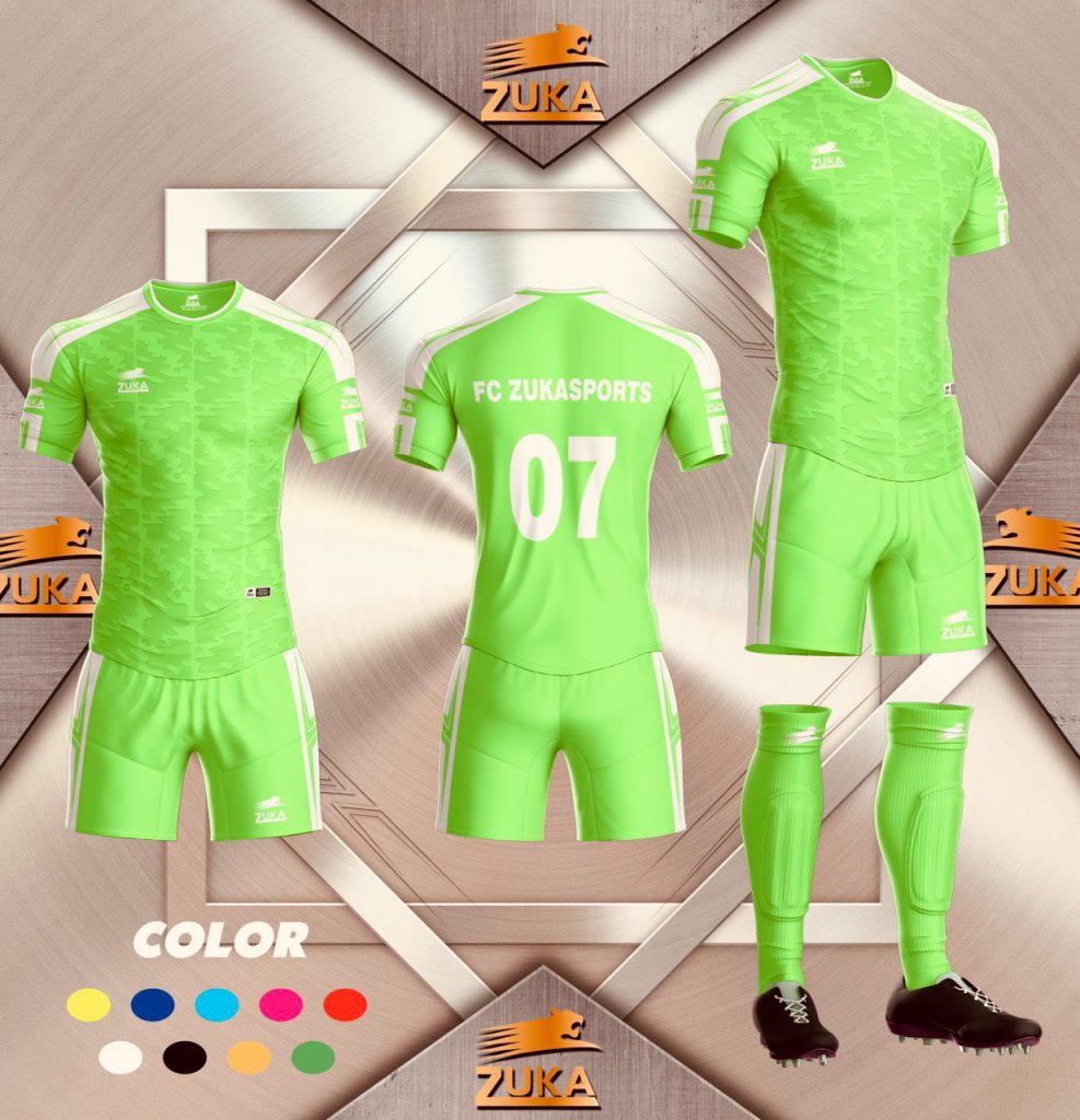 Áo đá bóng không logo Zuka 2022-04 màu xanh lá