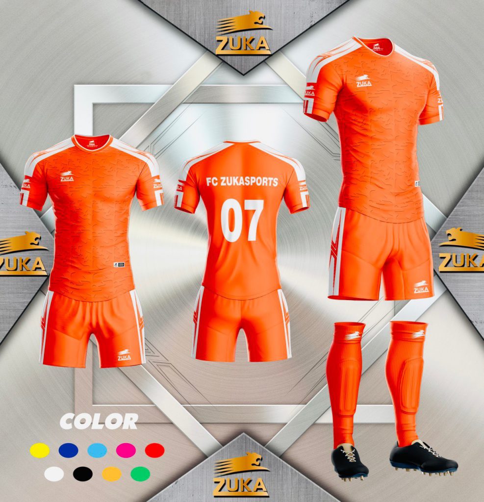 Áo đá bóng không logo Zuka 2022-04 màu cam