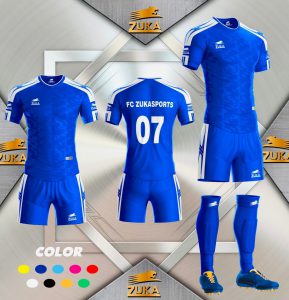Áo đá bóng không logo Zuka 2022-04 màu xanh biển
