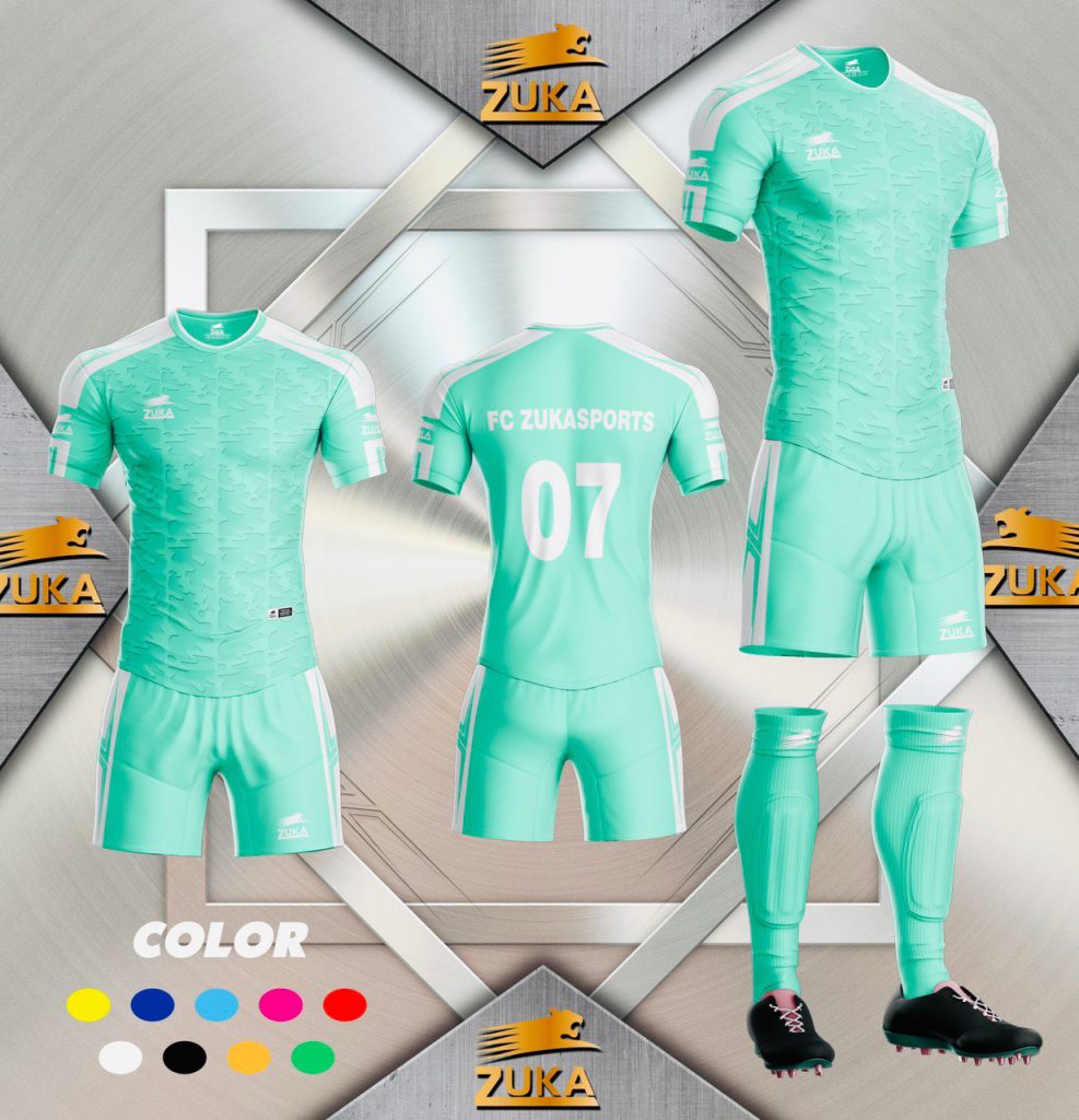 Áo đá bóng không logo Zuka 2022-04 màu xanh ngọc