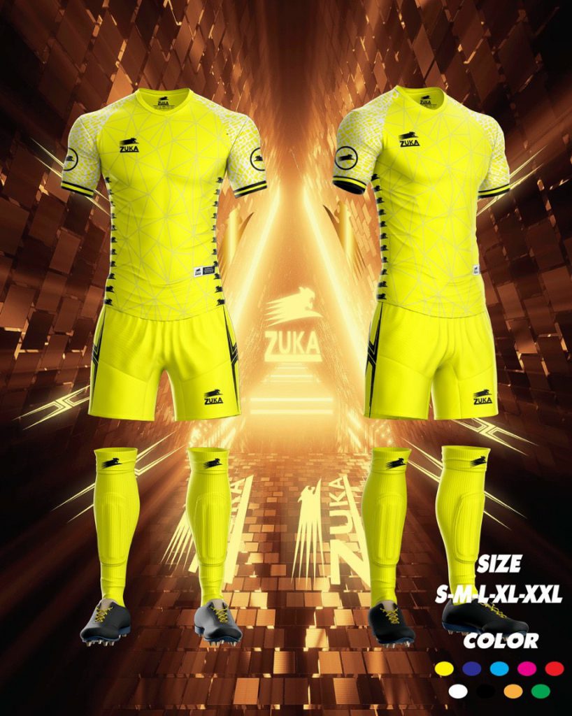 Áo đá bóng không logo Zuka 2022-06 màu vàng