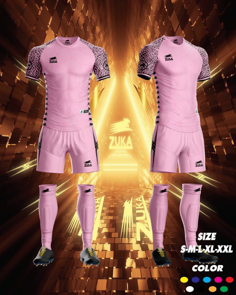 Áo đá bóng không logo Zuka 2022-06 màu hồng
