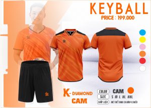 Áo bóng đá không logo hiwing keyball 01 màu cam