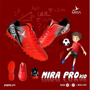 Giày bóng đá trẻ em Mira pro kid màu đỏ
