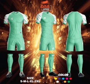 Áo đá bóng không logo Zuka 2022-05 màu xanh ngọc