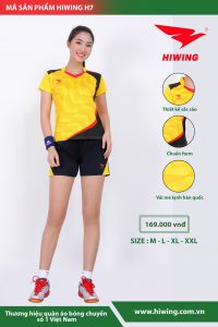 Áo bóng chuyền nữ Hiwing seven mã H7 màu vàng