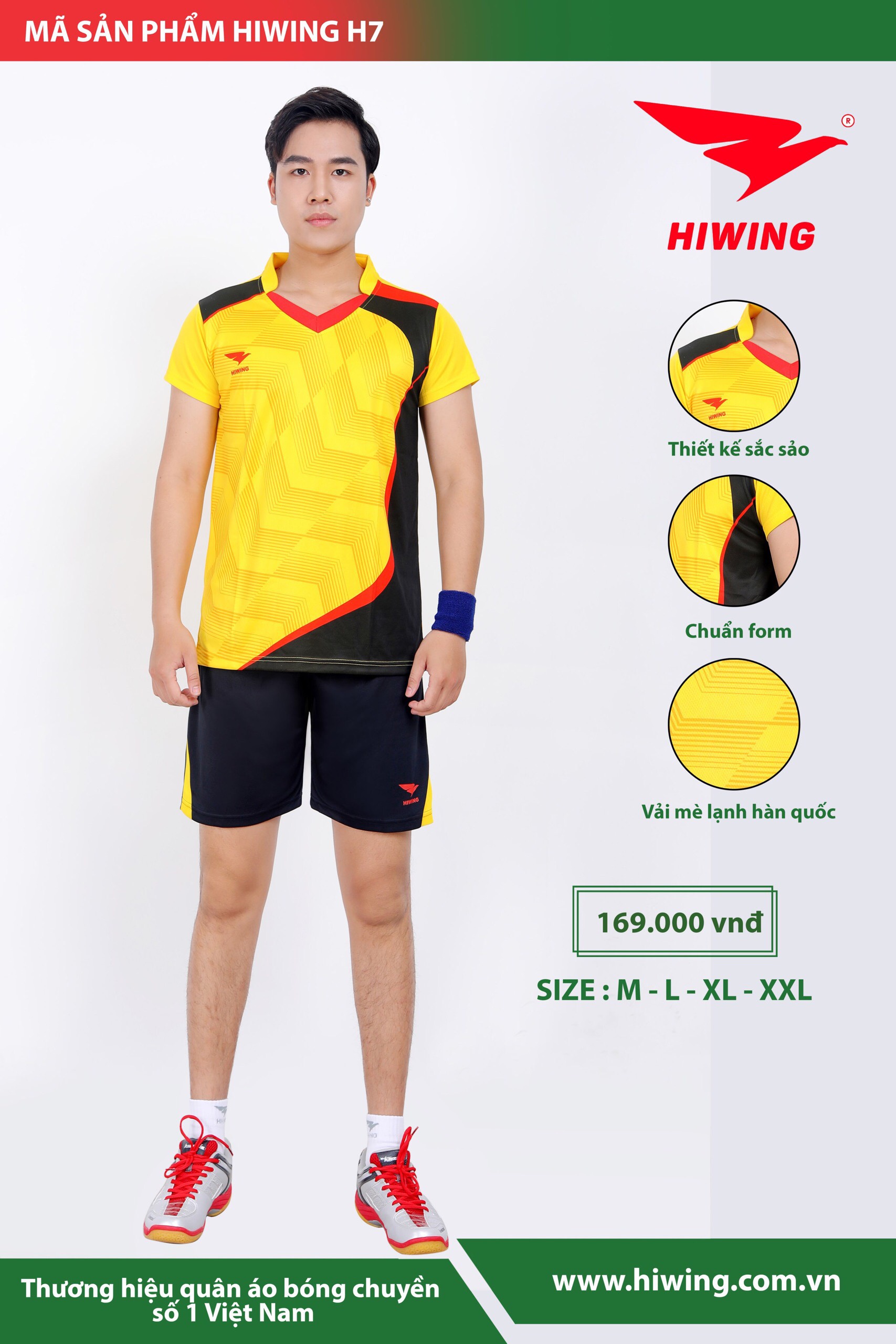 Áo bóng chuyền Nữ Hiwing H7 màu Vàng