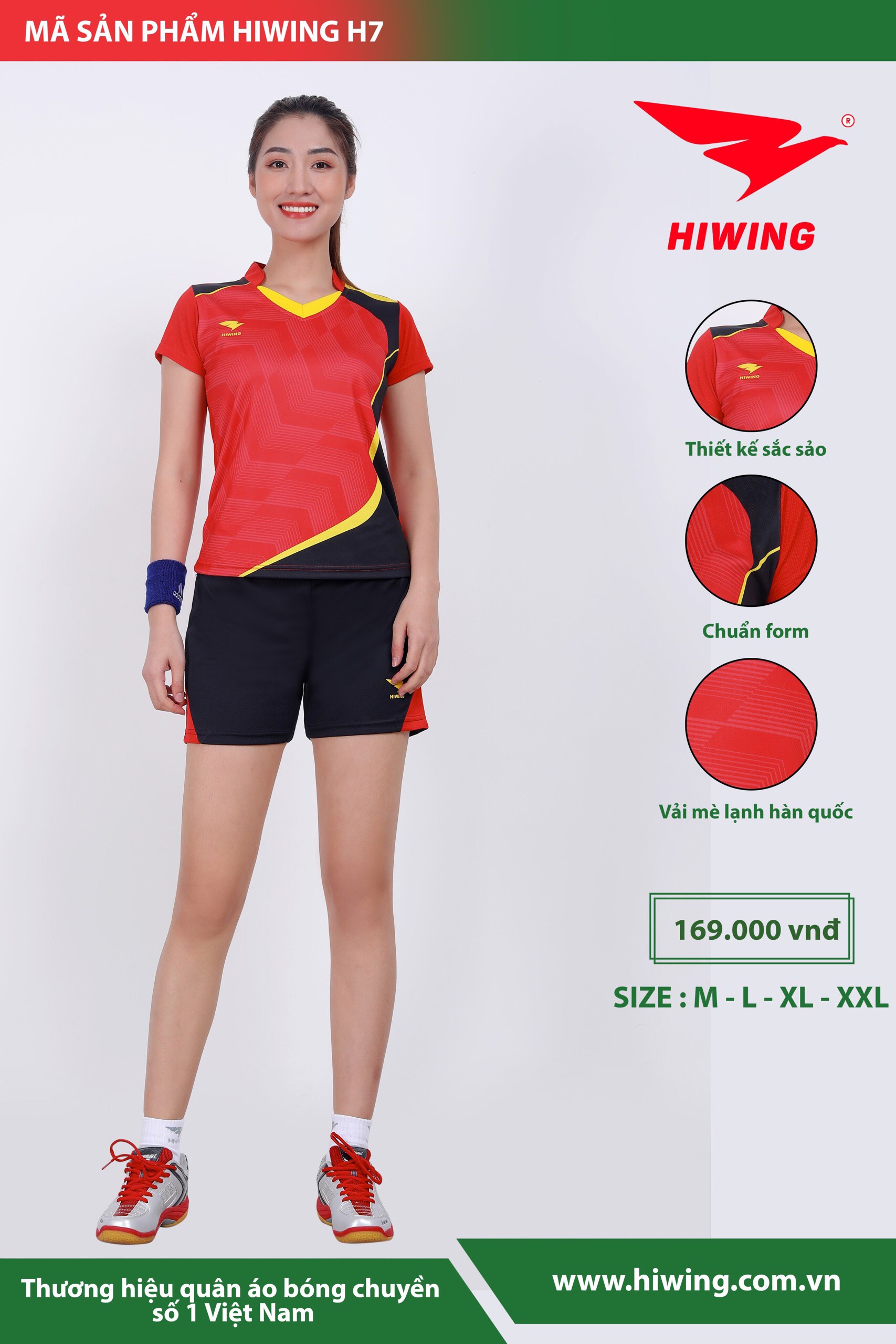Áo bóng chuyền Nữ Hiwing H7 màu Đỏ