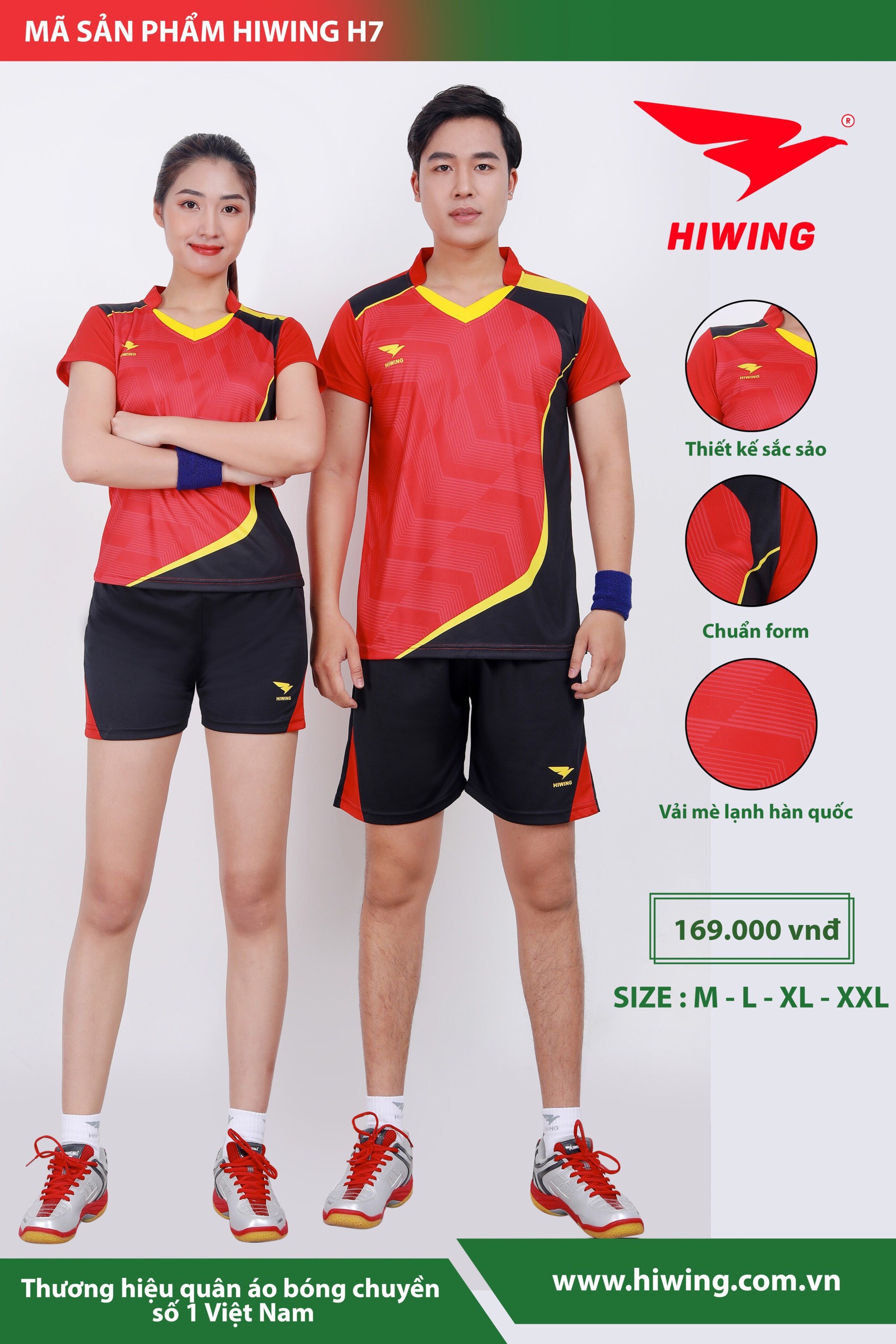 Áo bóng chuyền Nam Hiwing H7 màu Đỏ