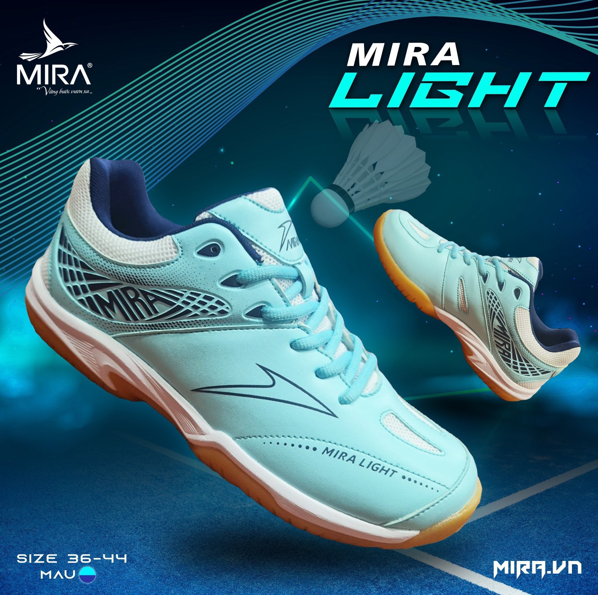 Giày bóng chuyền Mira LIGHT - Xanh Da