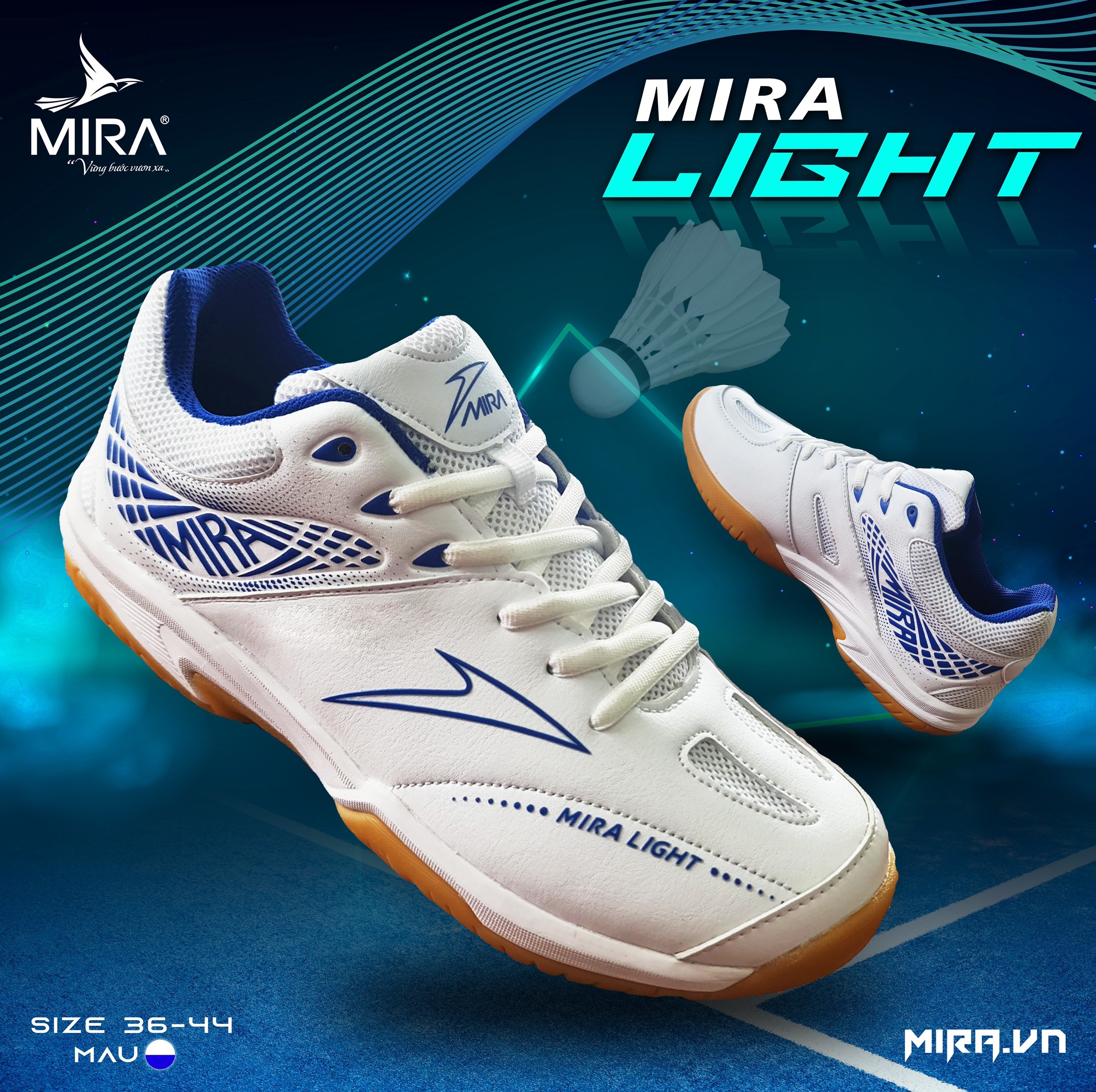 Giày bóng chuyền Mira LIGHT - Trắng