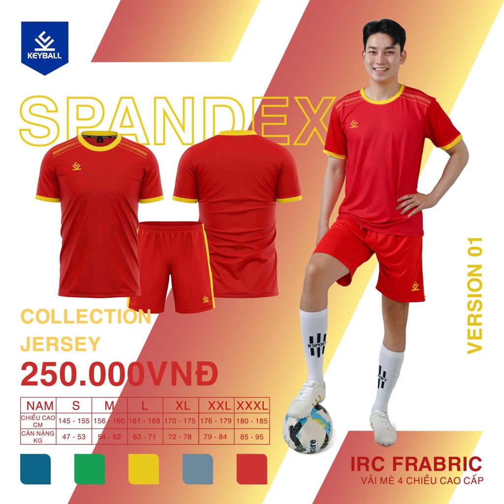 Áo bóng đá Keyball SPANDEX – Đỏ