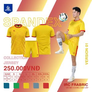 Áo bóng đá Keyball SPANDEX – Vàng